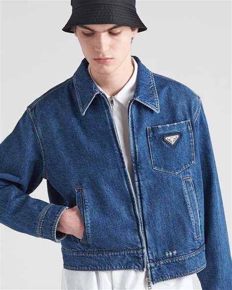 prada denim jacket mens|prada nylon jacket men's.